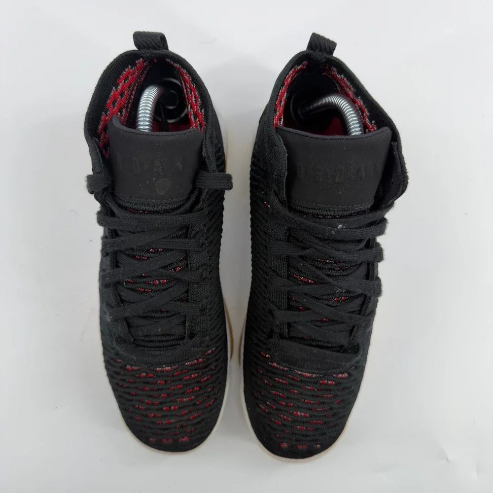 Nike Air Jordan 6 Retro Flyknit Black Varsity Red Kids 7Y Sneakers